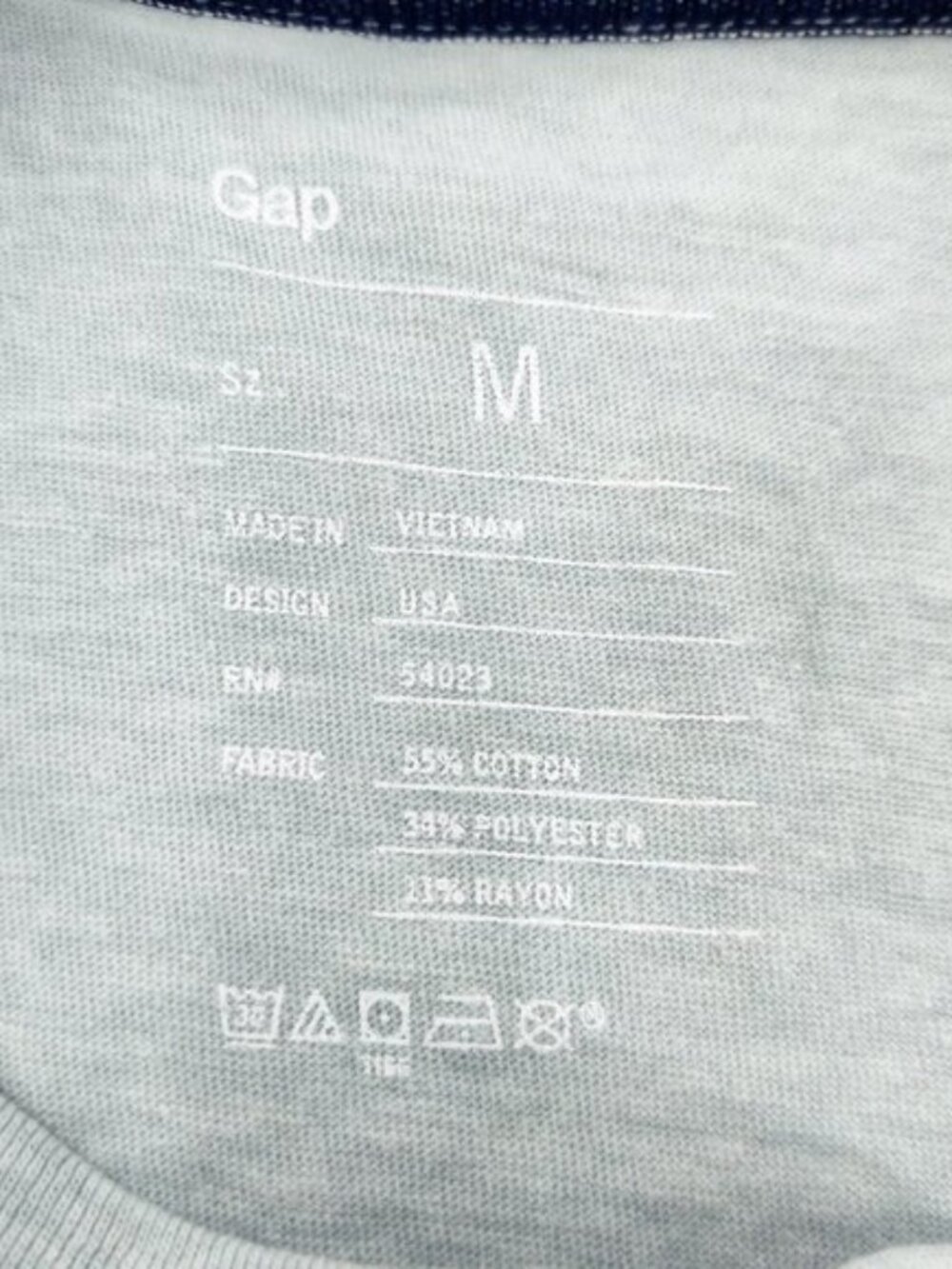 Gap Men’s Henley T-Shirt Gray Blue Stripe Pocket Size Medium - Picture 5 of 5